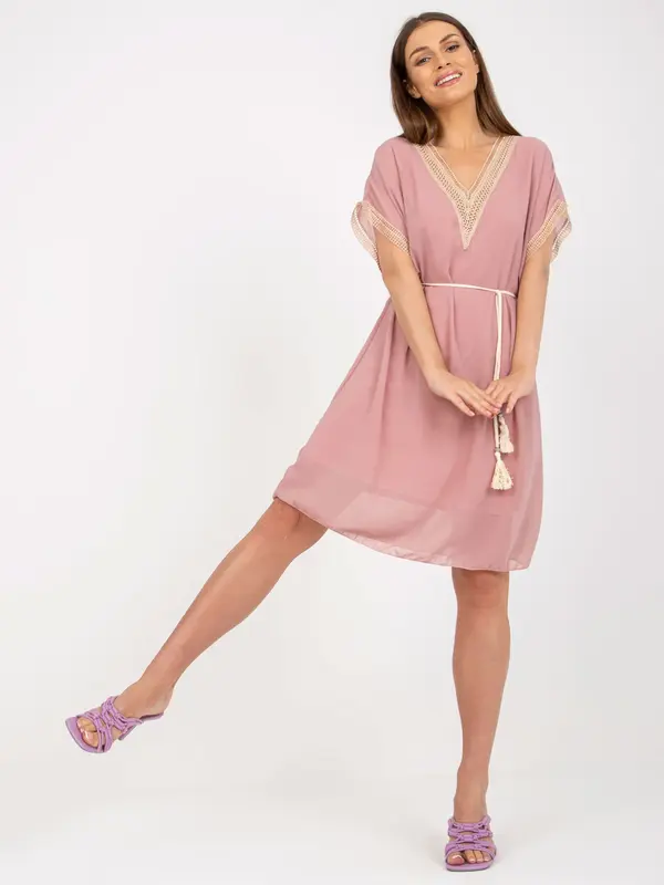 Italy Moda Dress-DHJ-SK-1508.12-light pink
