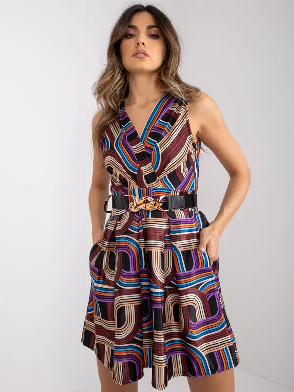 Italy Moda Dress-DHJ-SK-15308.61P-brown