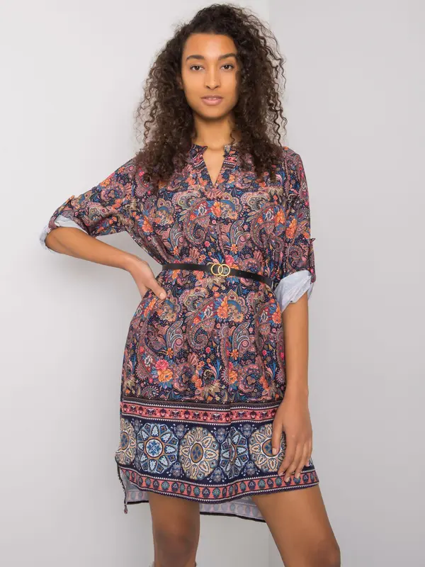 Italy Moda Dress-DHJ-SK-5766.60-navy blue