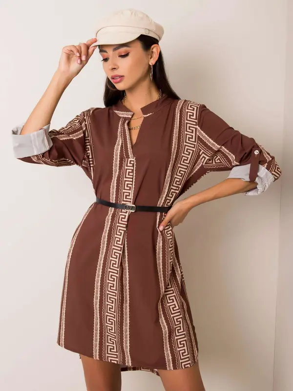 Italy Moda Dress-DHJ-SK-5766D.13-brown