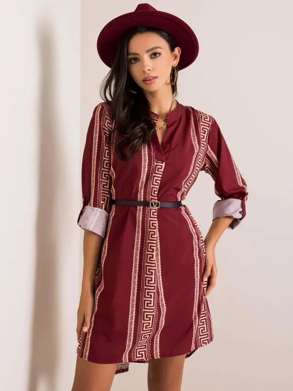 Italy Moda Dress-DHJ-SK-5766D.13-burgundy