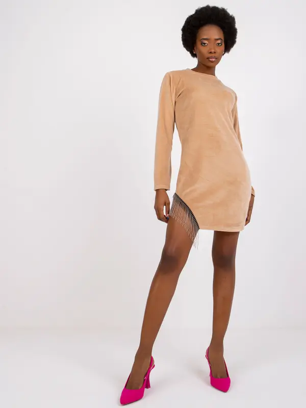 Italy Moda Dress-DHJ-SK-6509.82P-camel