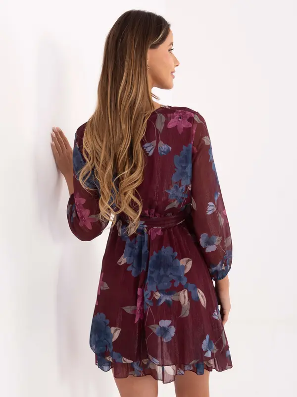 Italy Moda Dress-IT-SK-10706.86-burgundy