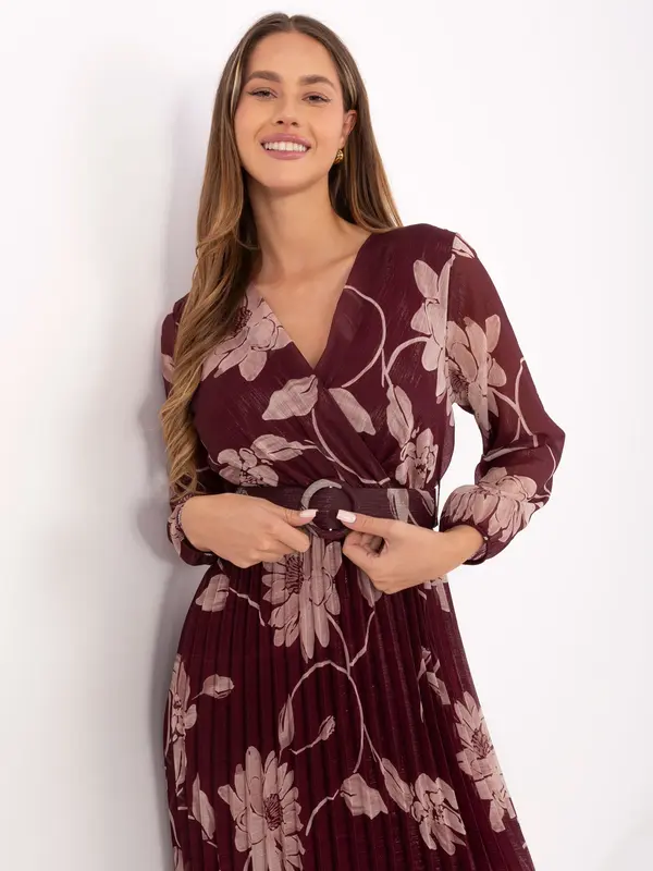 Italy Moda Dress-IT-SK-11389.27P-burgundy