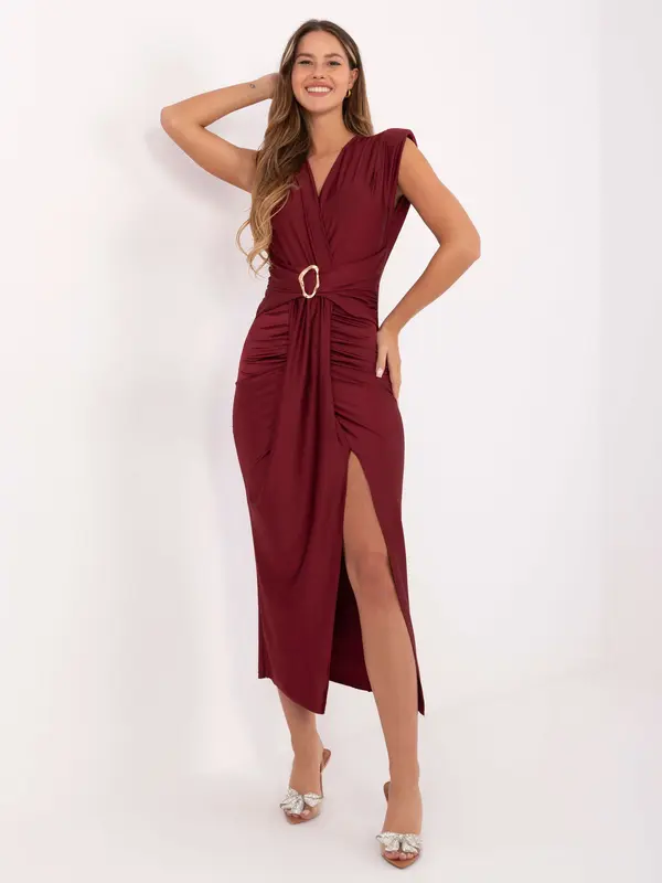 MODA ITALY Dress-IT-SK-21171.07P-burgundy