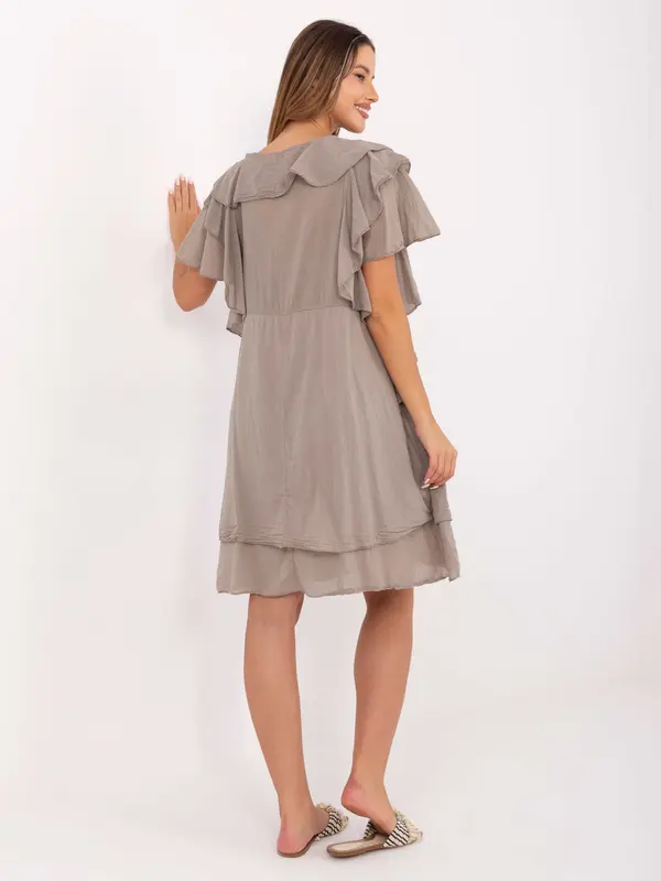 Italy Moda Dress-MI-SK-102128.61-dark beige