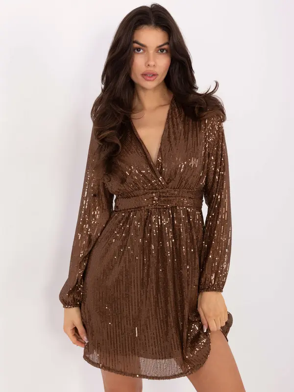 Italy Moda Dress-MI-SK-121501.09-brown