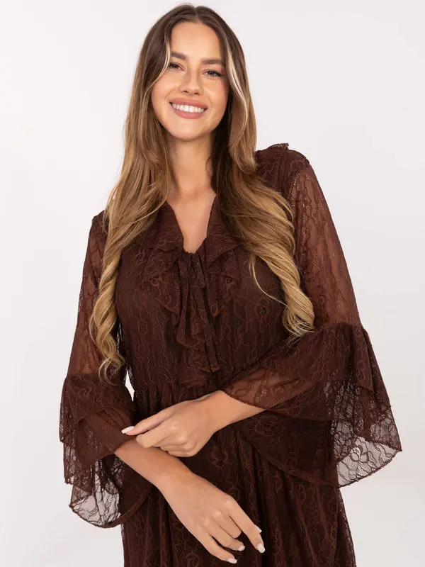 Italy Moda Dress-MI-SK-62435.16-brown
