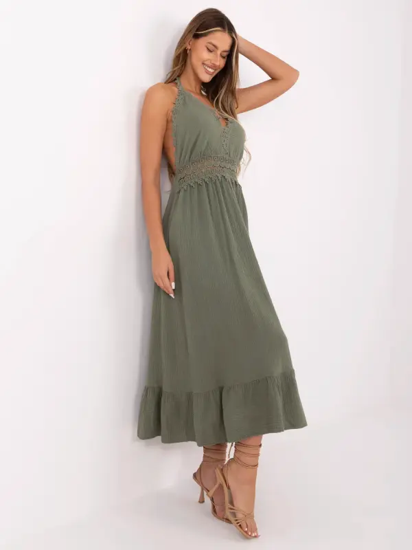 Italy Moda Dress-MI-SK-88573.83-khaki