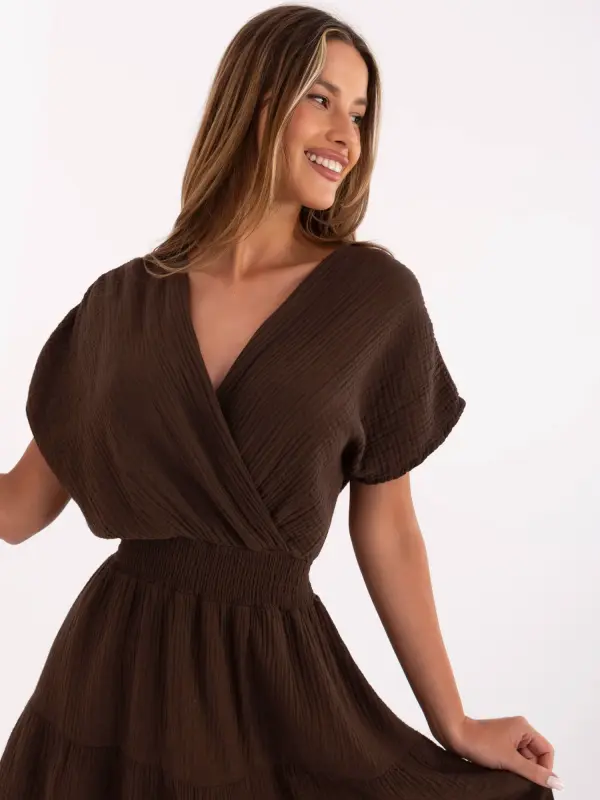 Italy Moda Dress-MI-SK-92160.00-dark brown
