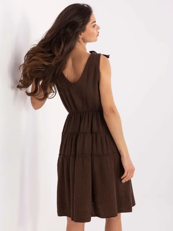 Italy Moda Dress-MI-SK-92179.14-dark brown