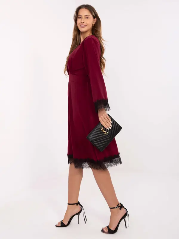 Italy Moda Dress-MI-SK-92477.18P-burgundy