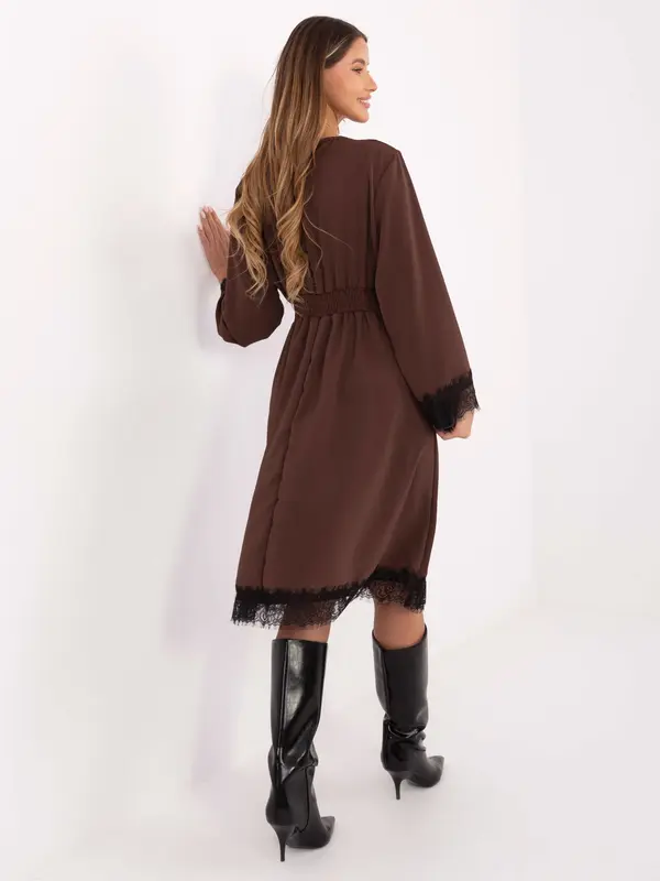 Italy Moda Dress-MI-SK-92477.18P-dark brown