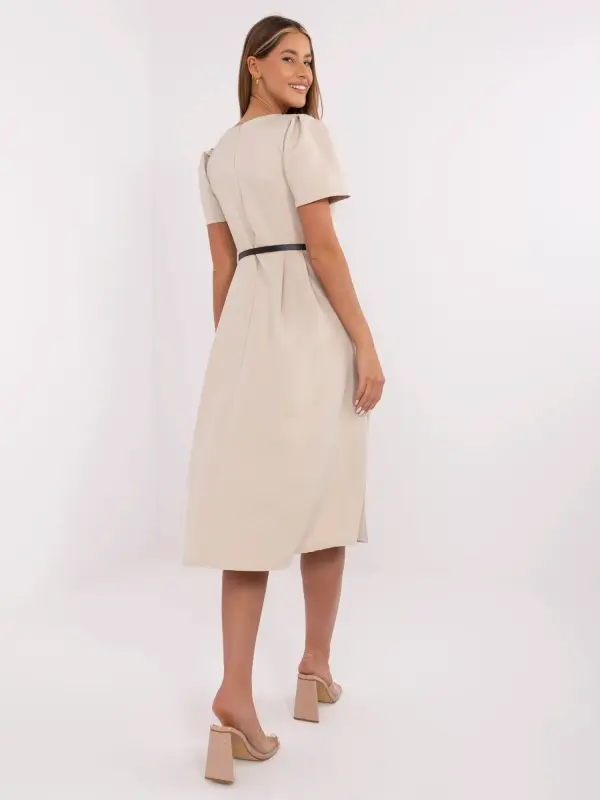 Italy Moda Dress-MI-SK-A2328.41-beige