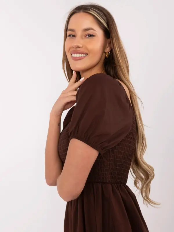Italy Moda Dress-MI-SK-A2561.89-dark brown