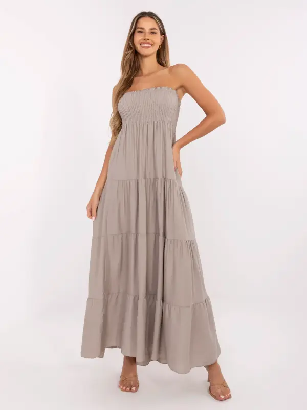 Italy Moda Dress-MI-SK-A2596.97-dark beige