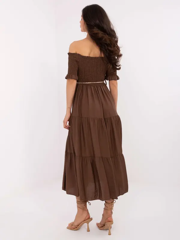 Italy Moda Dress-MI-SK-A2609.96-brown