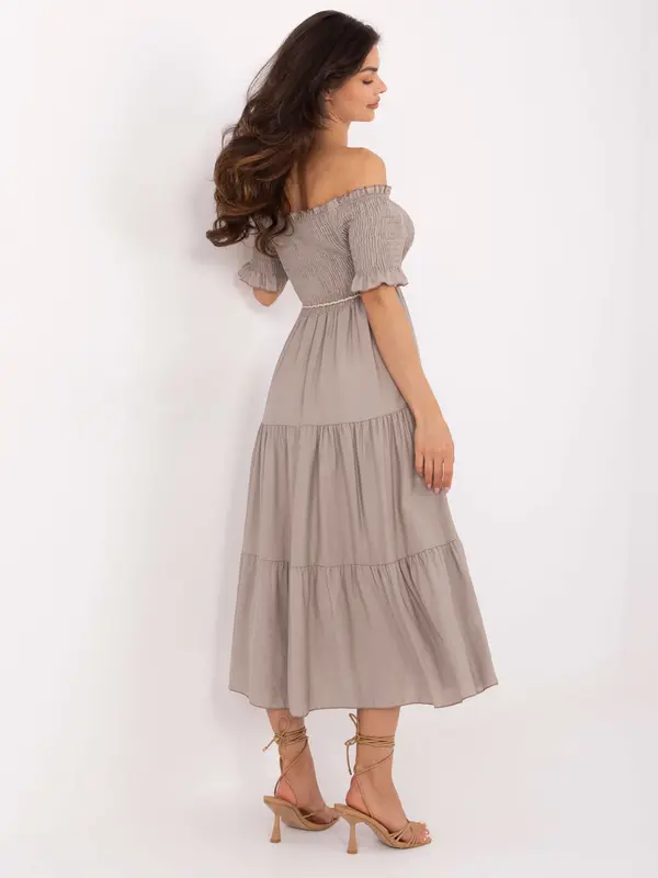 Italy Moda Dress-MI-SK-A2609.96-dark beige