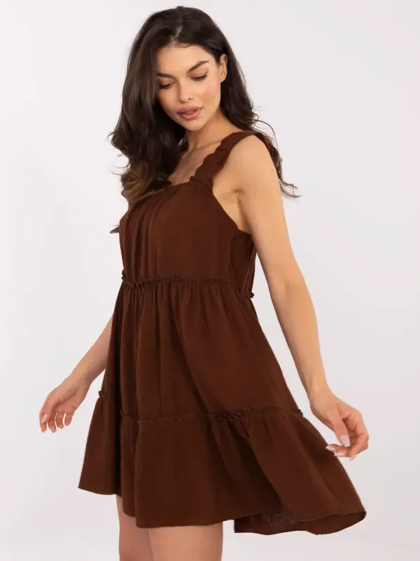 Italy Moda Dress-MI-SK-A5036.78-brown