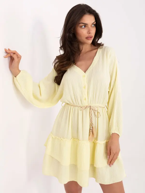 Italy Moda Dress-MI-SK-A5079.27-light yellow