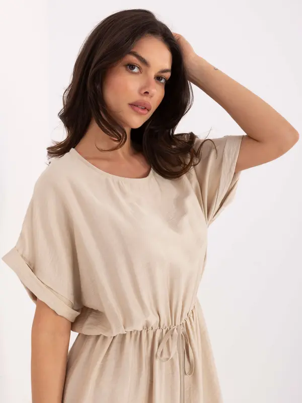 Italy Moda Dress-MI-SK-A63751.67-beige