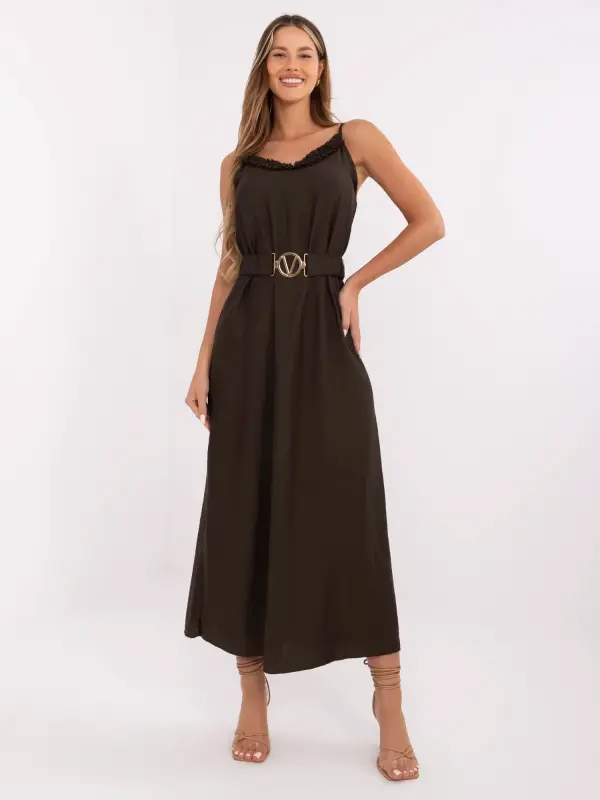Italy Moda Dress-MI-SK-A6401.00-dark brown