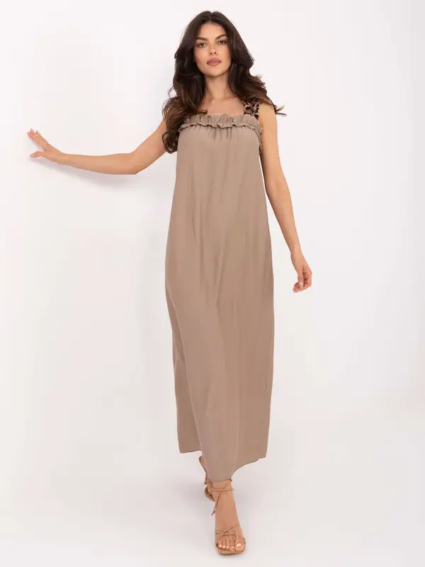 Italy Moda Dress-MI-SK-A6412.68-dark beige