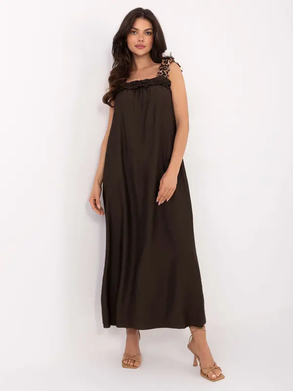 Italy Moda Dress-MI-SK-A6412.68-dark brown