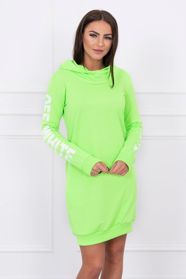 Kesi Dress off White Green Neon