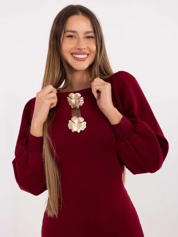 Factory Price Dress-PM-SK-YIS1063.17-burgundy