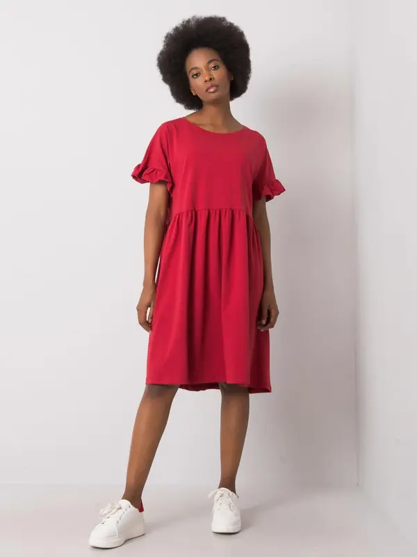RUE PARIS Dress-RV-SK-5576.04-dark red