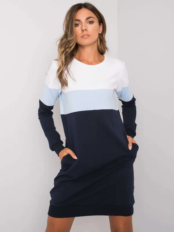 RUE PARIS Dress-RV-SK-5869.04-navy blue