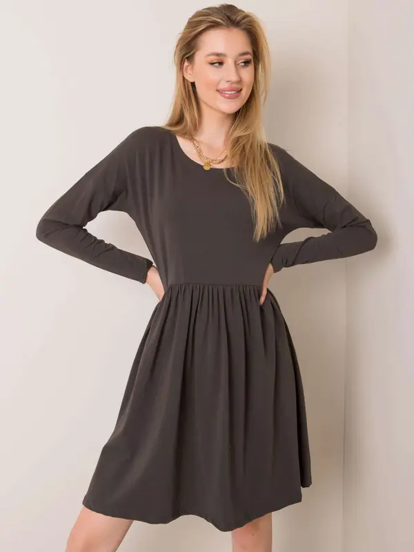 RUE PARIS Dress-RV-SK-5889.41P-dark khaki