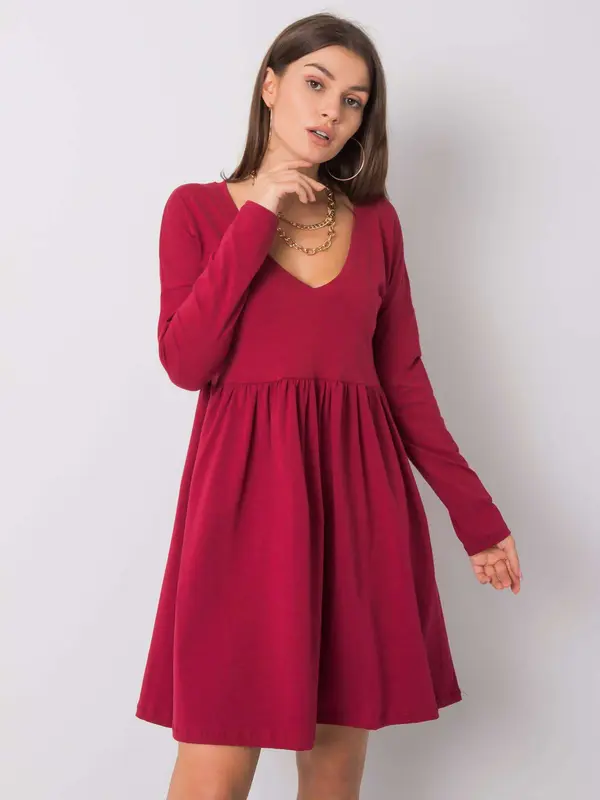 RUE PARIS Dress-RV-SK-6008.19X-burgundy
