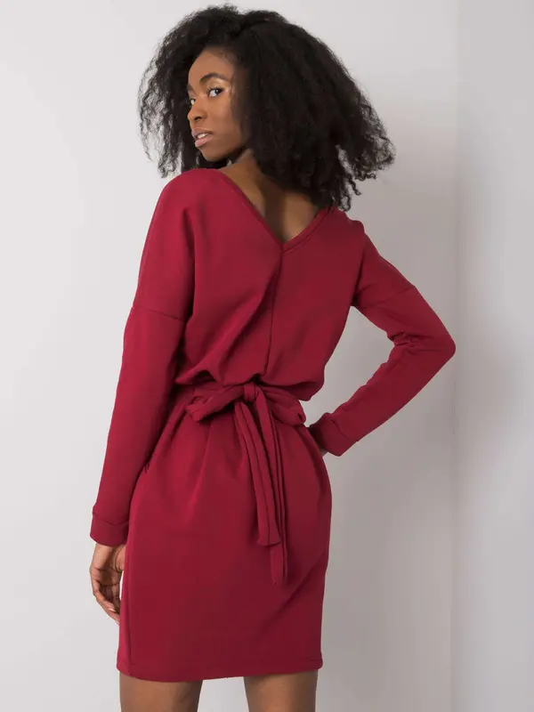 RUE PARIS Dress-RV-SK-6037.18X-burgundy