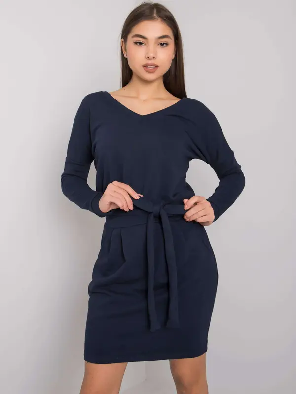 RUE PARIS Dress-RV-SK-6037.18X-navy blue
