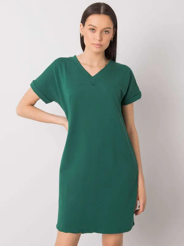 RUE PARIS Dress-RV-SK-6757.39P-dark green