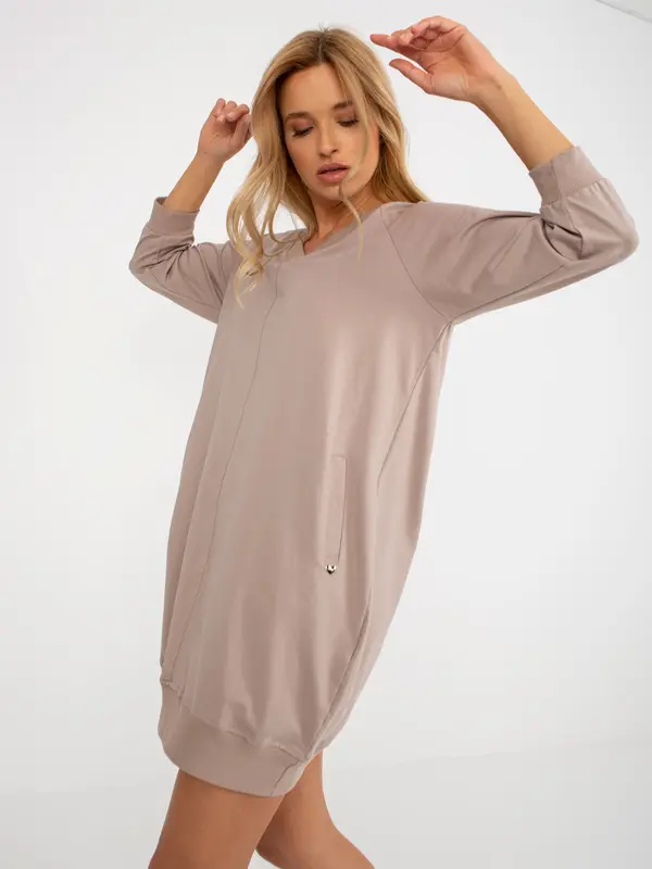 BASIC Feel Good Dress-RV-SK-7203.35P-dark beige