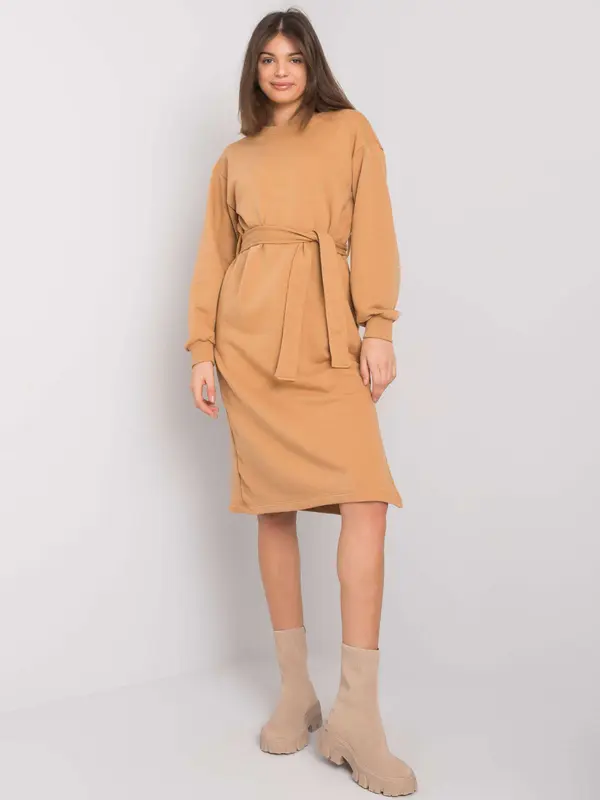 RUE PARIS Dress-RV-SK-7256.27P-camel