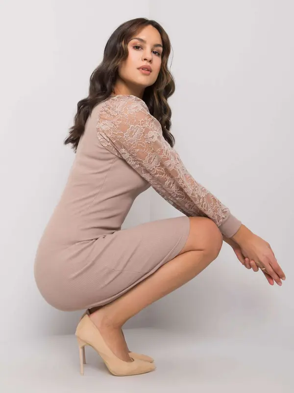 RUE PARIS Dress-RV-SK-7346.98-dark beige