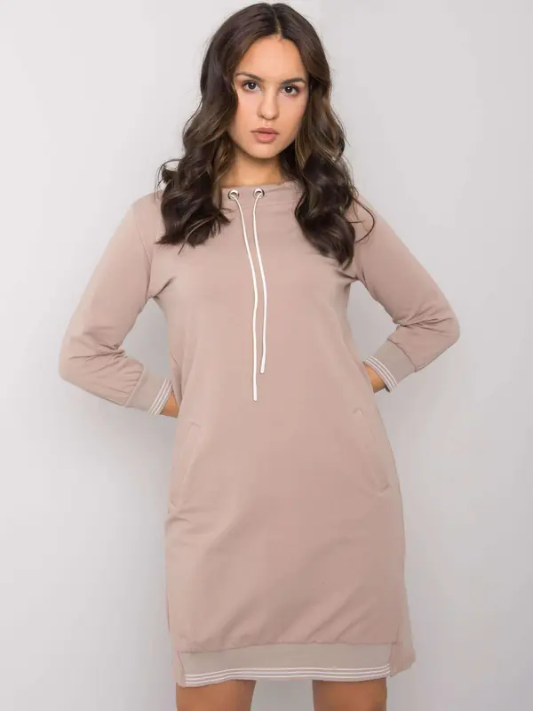RUE PARIS Dress-RV-SK-7355.93-dark beige