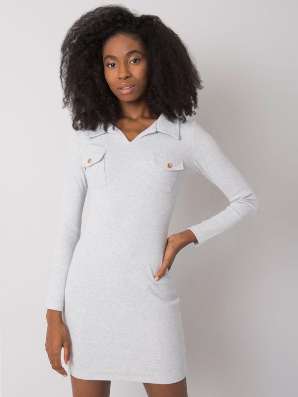 RUE PARIS Dress-RV-SK-7435.38-light gray