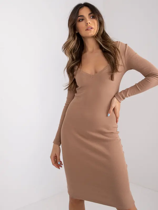 RUE PARIS Dress-RV-SK-7436.53-dark beige