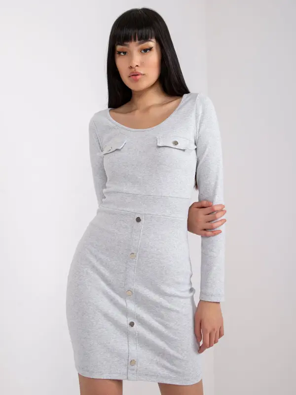 RUE PARIS Dress-RV-SK-7437.67-light gray