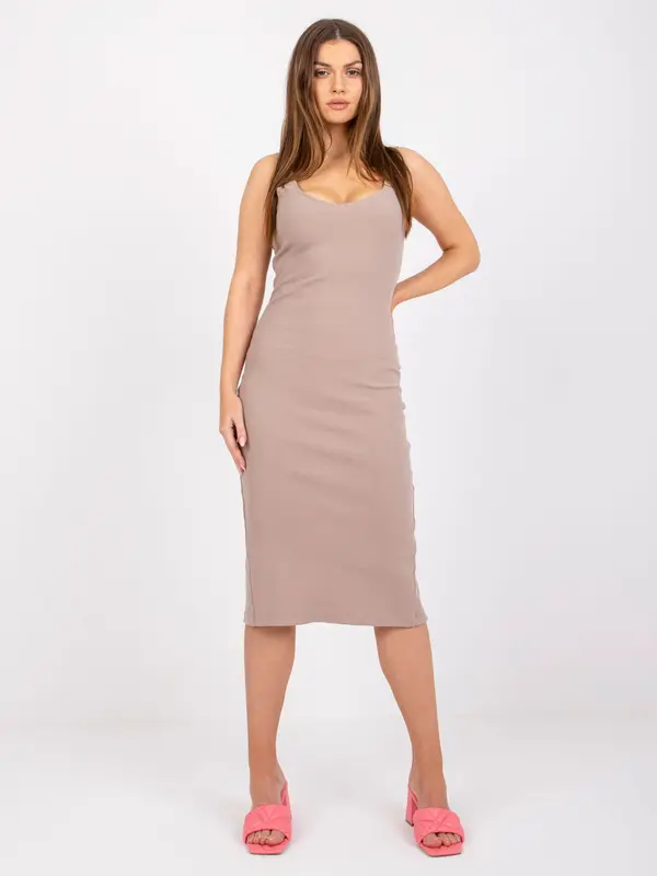 RUE PARIS Dress-RV-SK-7531.54-dark beige