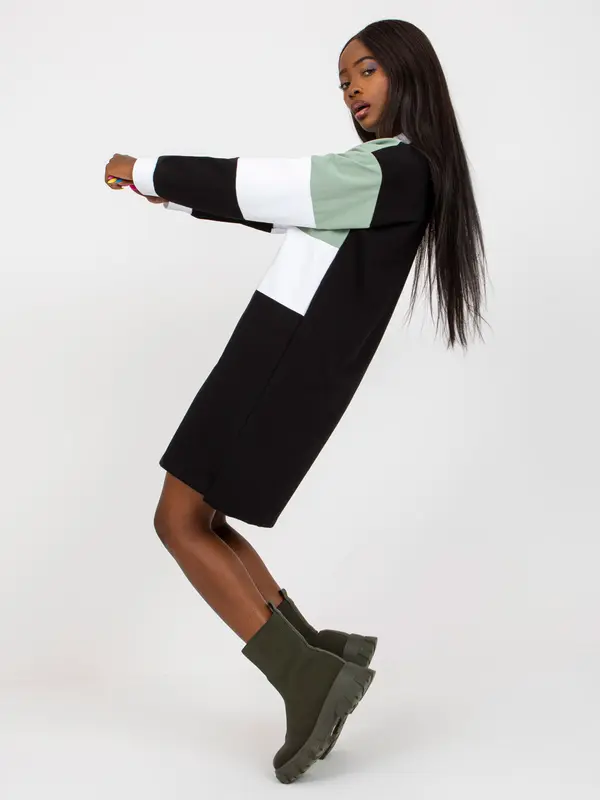 RUE PARIS Dress-RV-SK-8072.20P-Black-Green