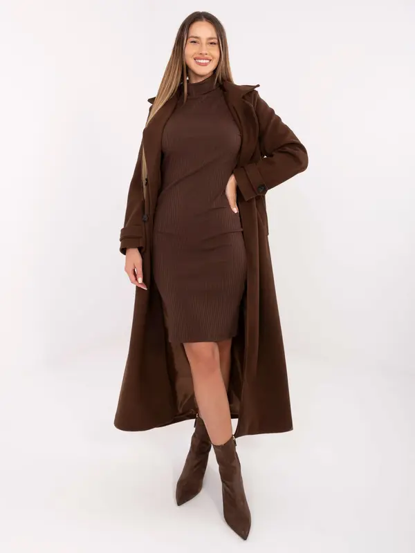 RUE PARIS Dress-RV-SK-A1048.83-dark brown