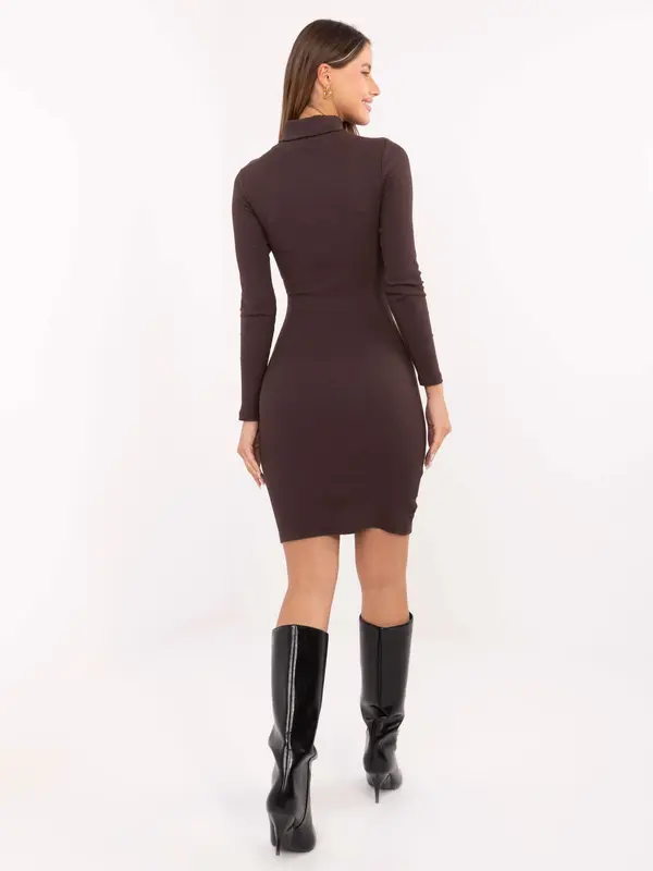 RUE PARIS Dress-RV-SK-R5133.07P-dark brown