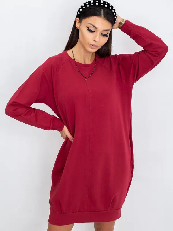 BASIC Feel Good Dress-RV-TU-5184.93P-burgundy