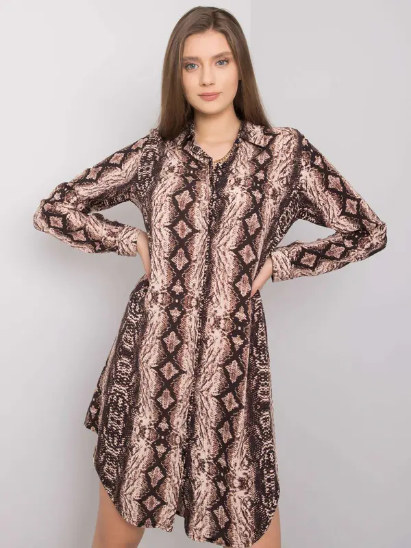 RUE PARIS Dress-TO-SK-1103-9.10P-brown